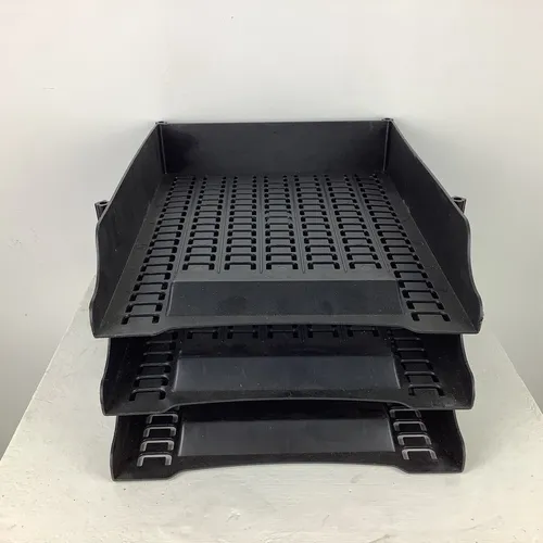 Black Plastic Stackable Invoice Letter Filing Tray