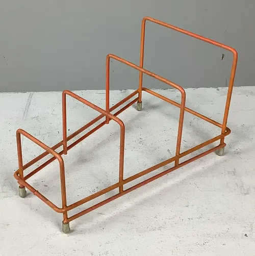 Period Orange Wire Record / Plate / Letter Rack