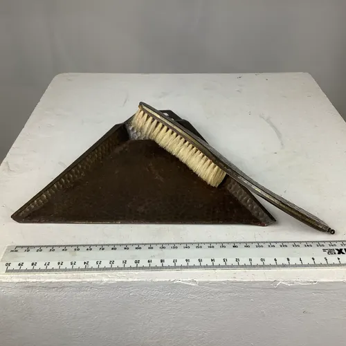 Period brass crumb tray and brush