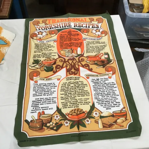 Period Yorkshire Recipes Tea Towel