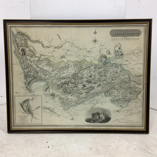 Framed Map of Stirlingshire 73cm x 58cm