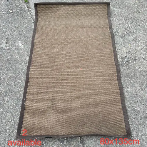 Small Jute Rug/Mat with Brown Trim
