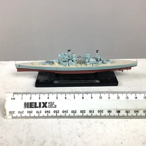 HMS Prince of Wales Model Boat with Plaque