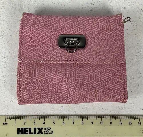 Pink and Silver Faux Snakeskin Print Purse