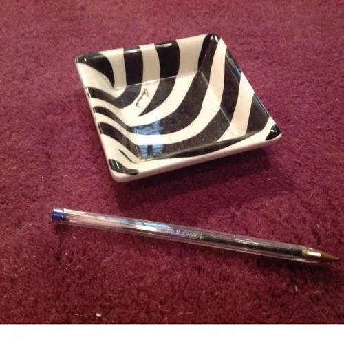 zebra stripe ceramic ashtray