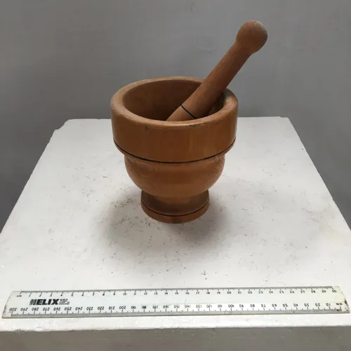Wood Pestle and Mortar 