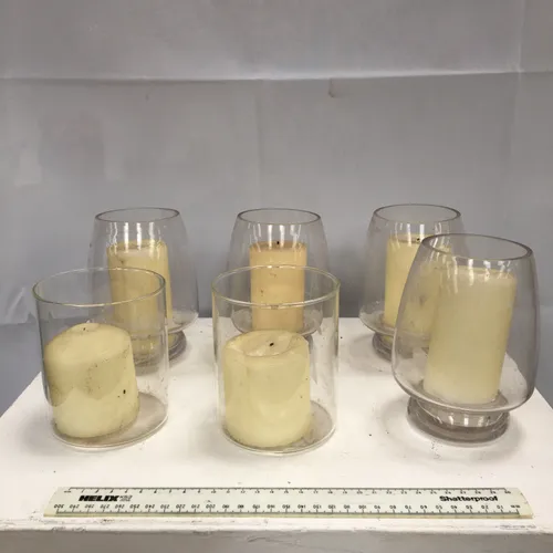 Glass Candle Holder with Candle