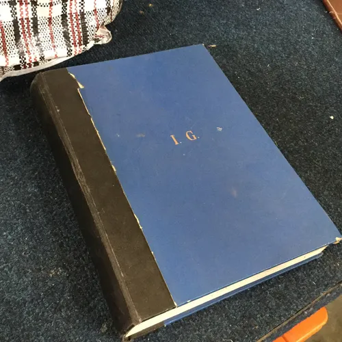 Period Hardback Blue and Black Ledger Book