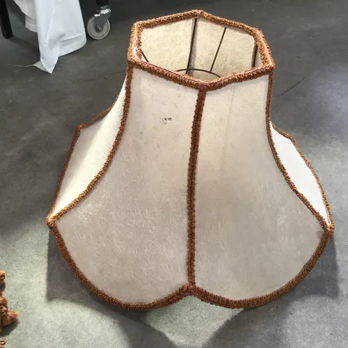 Period Cream with Brown Piping Lampshade