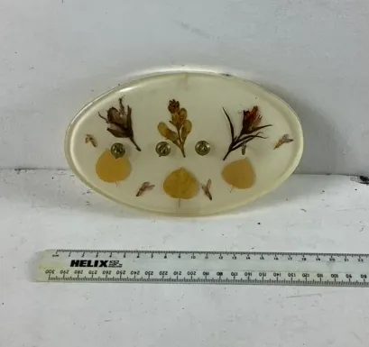 Small Cream with Pressed Flowers Wall Hanging 4 Hook Piece