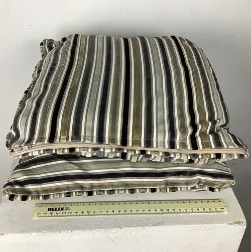 Multi Tone Brown Striped Cushions (2 available)