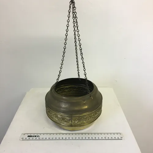 Hanging gold brass planter 