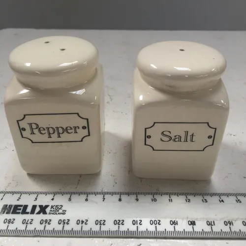 Modern Cream Ceramic Salt and Pepper Shakers