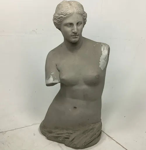 Venus half body fake stone look statue