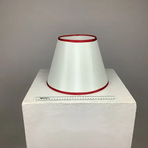 Cream Lampshade with Red Trim