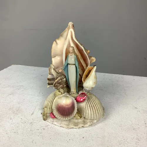 Mother Mary Shell Shrine Figurine