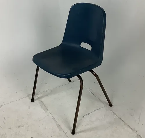 Navy Blue Poly Prop Chair with Black legs