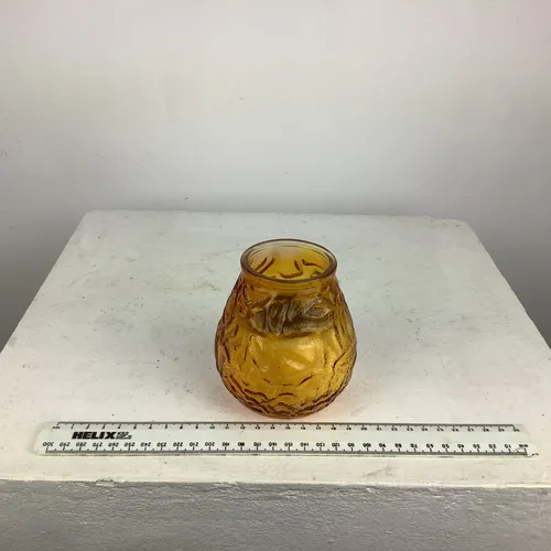 Yellow Glass Candle Holder