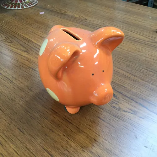 Orange Ceramic Piggy Bank