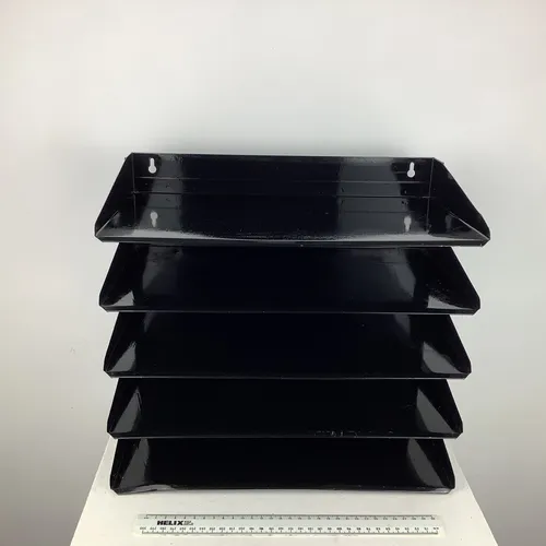 Black metal document/invoice tray unit