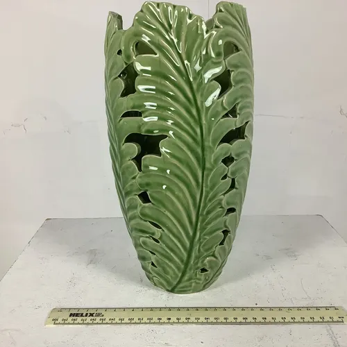 Green Leaf Ceramic Vase (3 available)
