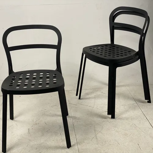 Black Metal Stacking Chair (4 Available)