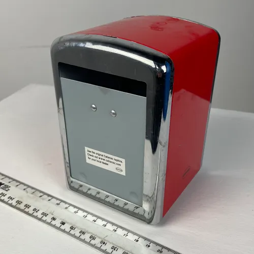 Red napkin dispenser