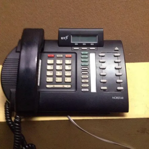BT Norstar black corded push button telephone