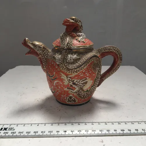 Vintage Japanese Moriage Satsuma Dragon Teapot