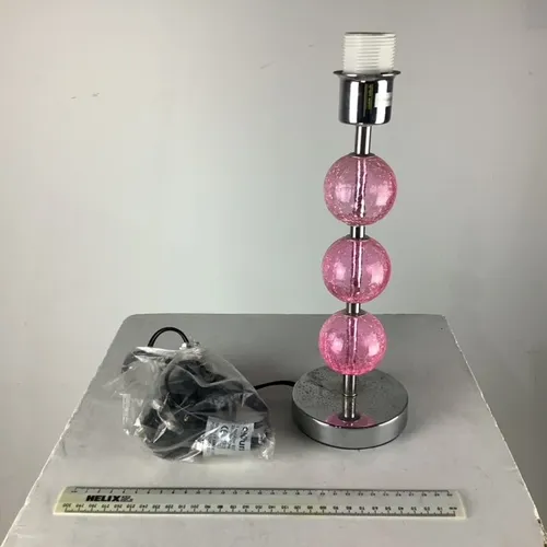Pink Glass 3 Ball Lamp
