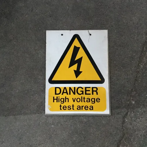 Danger High Voltage Test Area Sign