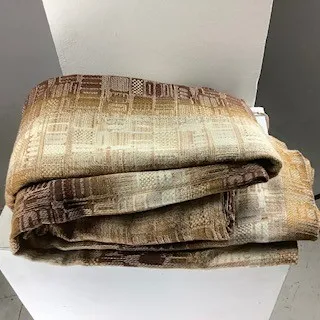 Brown and Cream Patterned Curtains