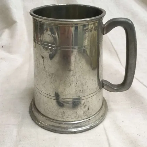 Tall Polished Wentworth Pewter tankard