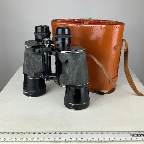 Boots Empire Made 10x50 Binoculars with tan leather case