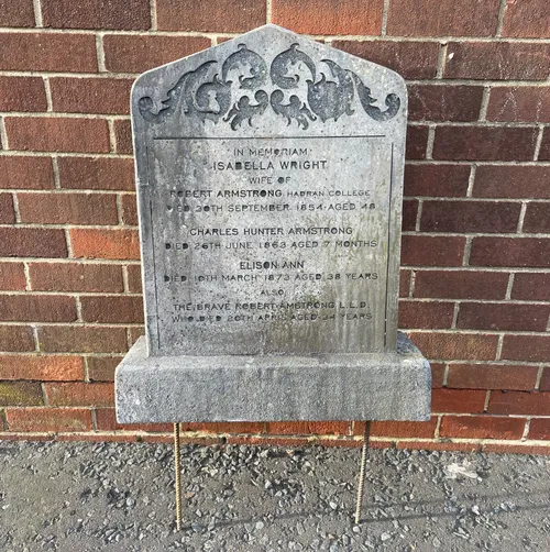 Fake gravestone Isabella Wright H78cm W63cm D23.5cm