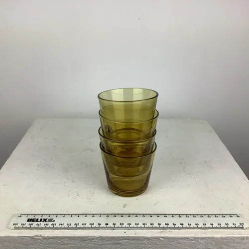 Yellow/Brown Glass Water/Drinking Glass (Set of 4)