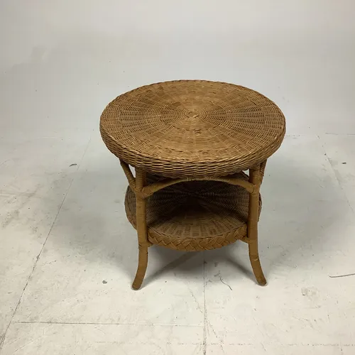 Wicker Rattan Round Coffee Side Table