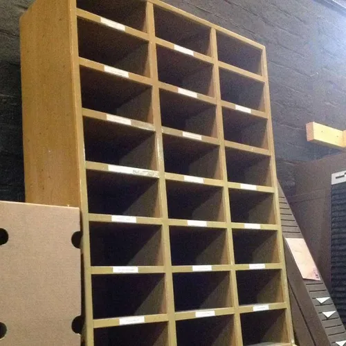 Wooden Pigeon Hole Office Shelf Unit Period
