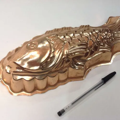 copper fish jelly mould