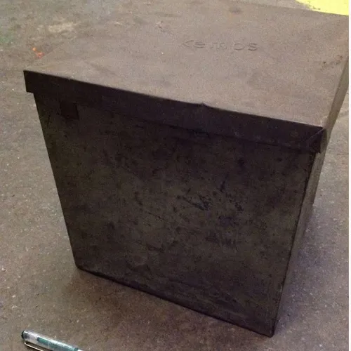 rusty metal box with lid