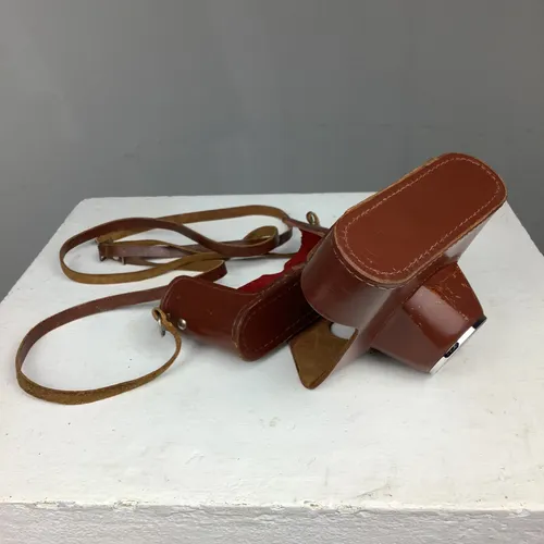 Brown Leather Fed 4 Camera Case