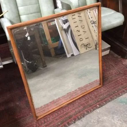 Square wood frame mirror
