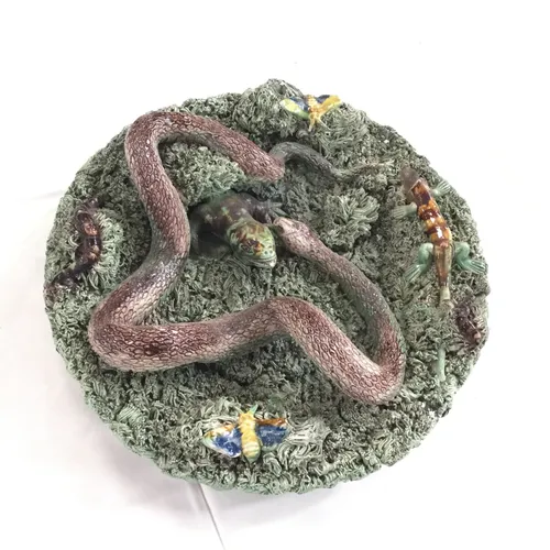 Jose A Cunha Palissy snake plate (circa 1890)