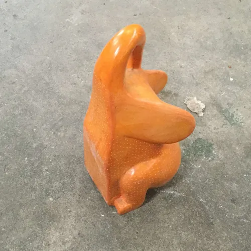 Ceramic Orange Elephant Bookend Ornament