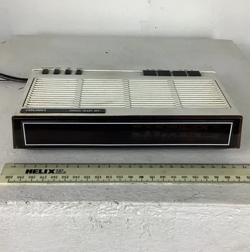White and Black Bush Alarm Clock / Radio