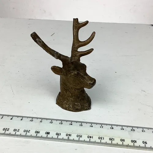 Small Brass Stag Head Ornament