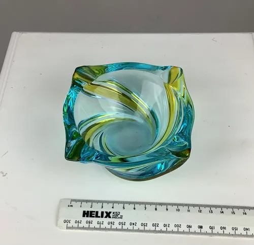 Blue and Green Glass Ashtray