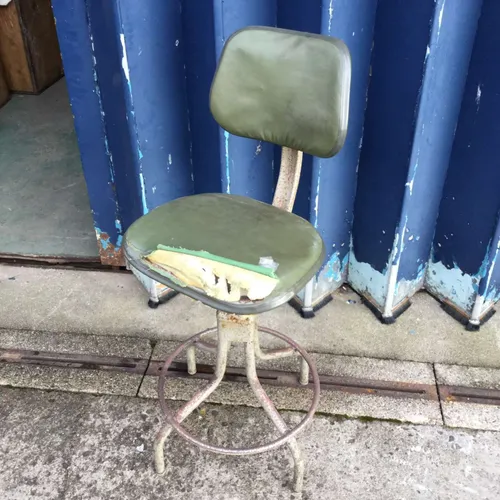Period green swivel desk chair stool