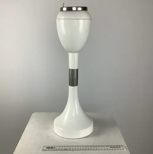 1960s / 1970s White and Silver Plastic Floor Ashtray