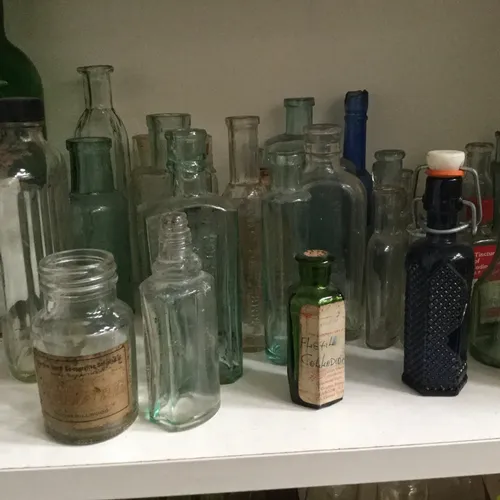 Various Period Glass Medicine Apothecary Bottles